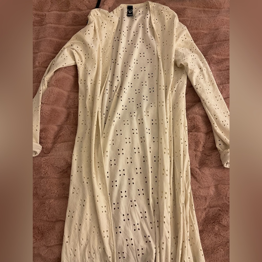 Long cream cardigan